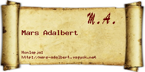 Mars Adalbert névjegykártya